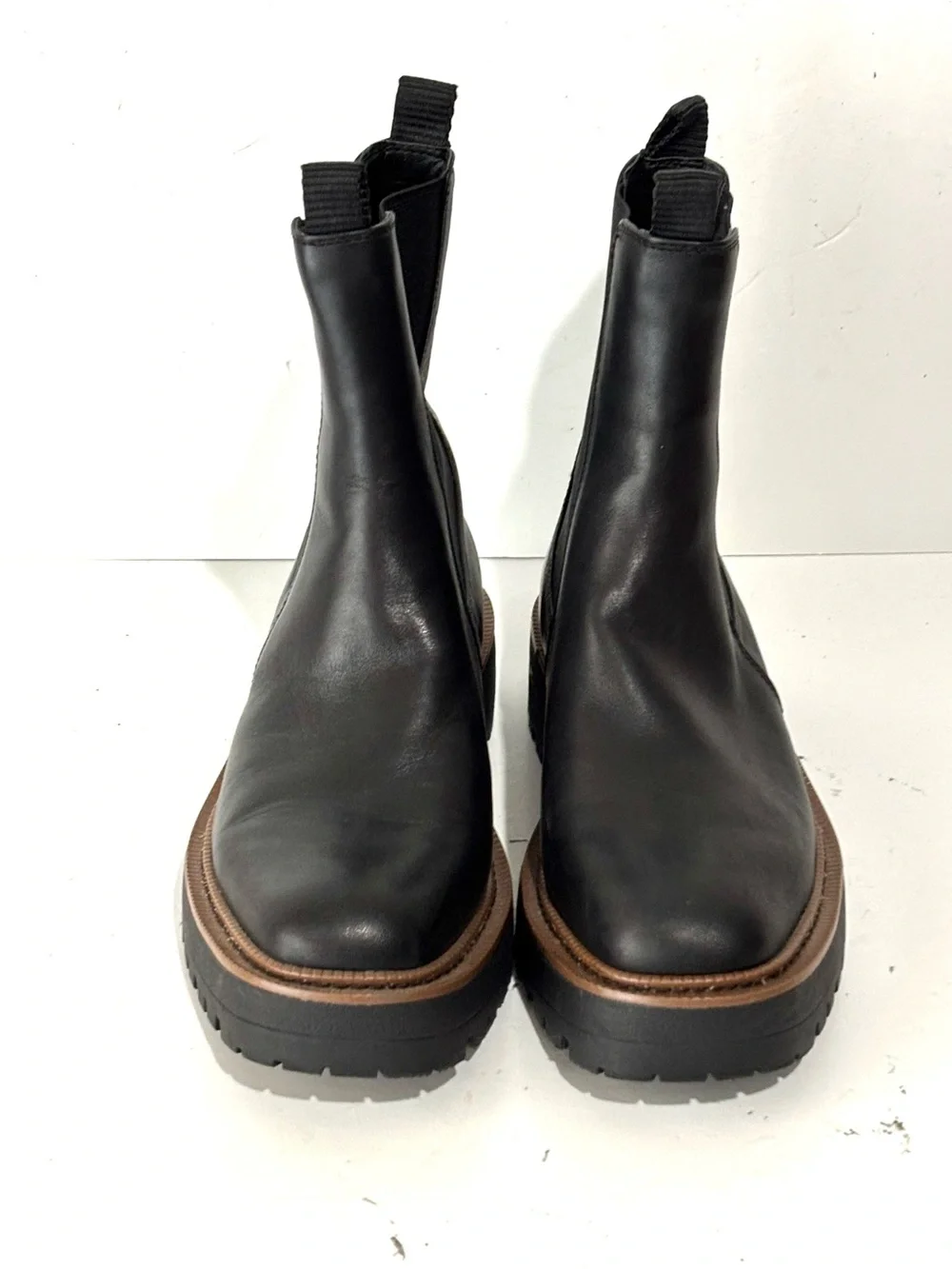 Sam Edelman Laguna Chelsea Boots Womens 7 M Waterproof Pull On Leather Black EUC